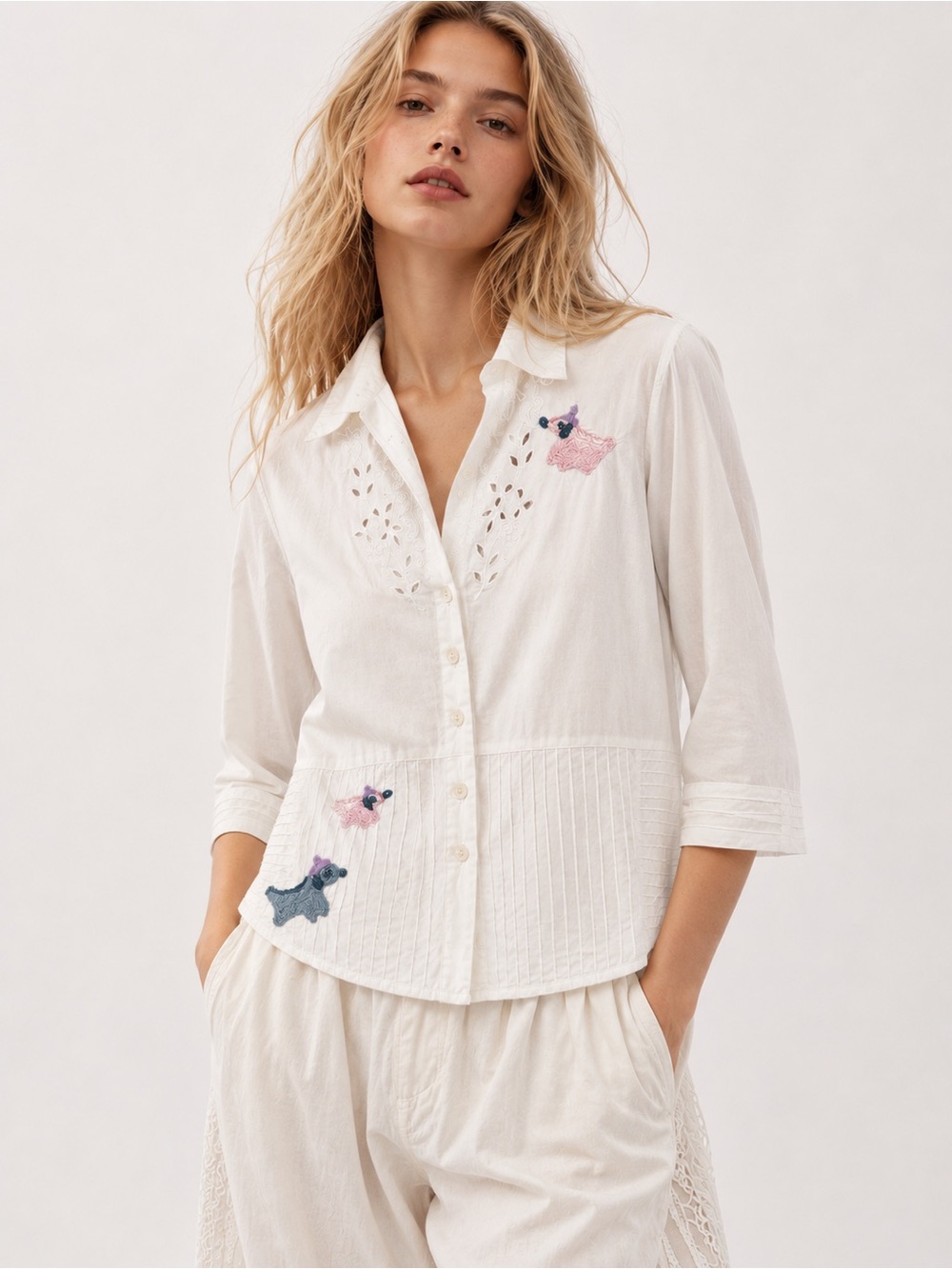April Cornell Blouse with Embroidery